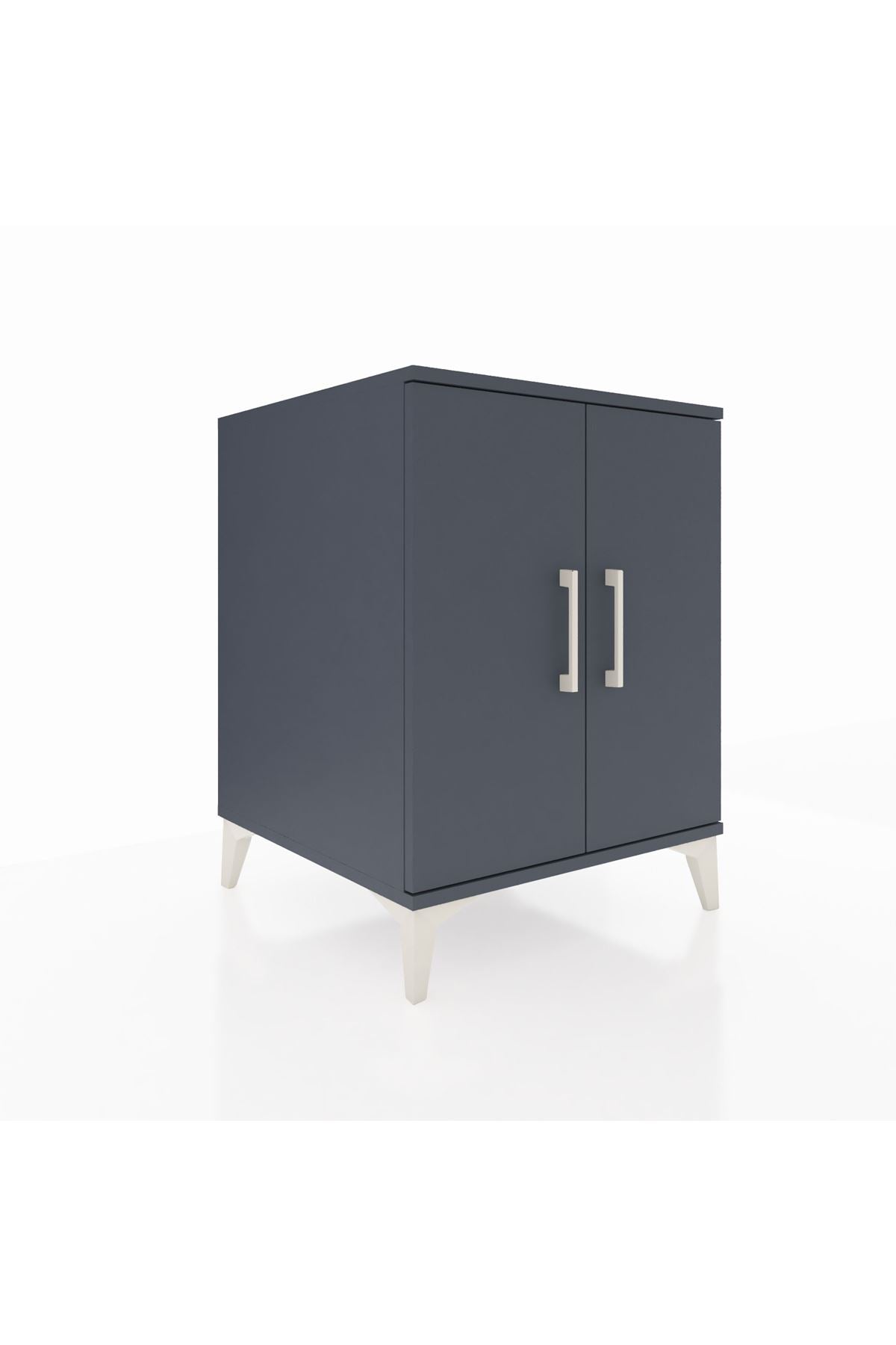 Kronos Komodin Tek Raflı 2 Kapaklı 60x59x80 Antrasit-Antrasit