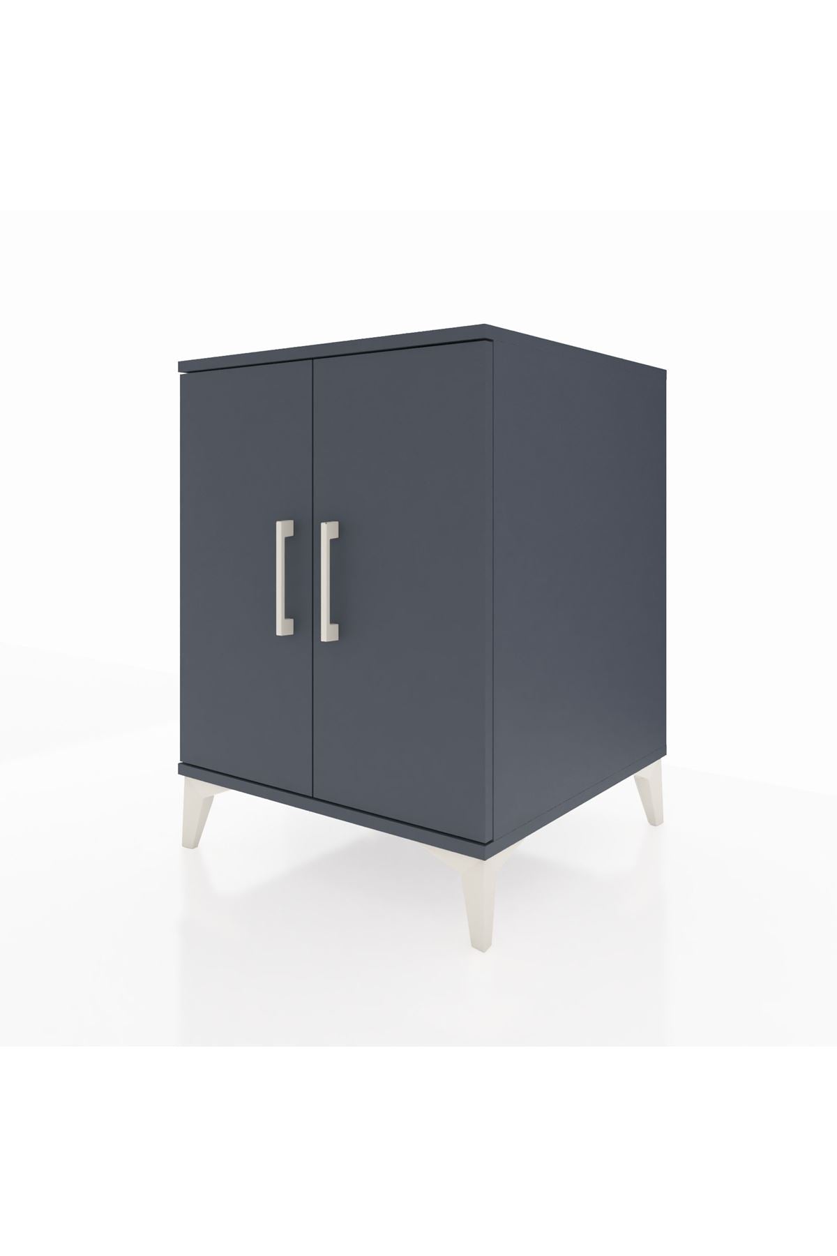 Kronos Komodin Tek Raflı 2 Kapaklı 60x59x80 Antrasit-Antrasit