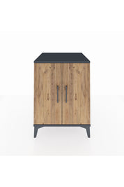 Kronos Komodin Tek Raflı 2 Kapaklı 60x59x80 Antrasit-Çam