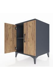 Kronos Komodin Tek Raflı 2 Kapaklı 60x59x80 Antrasit-Çam