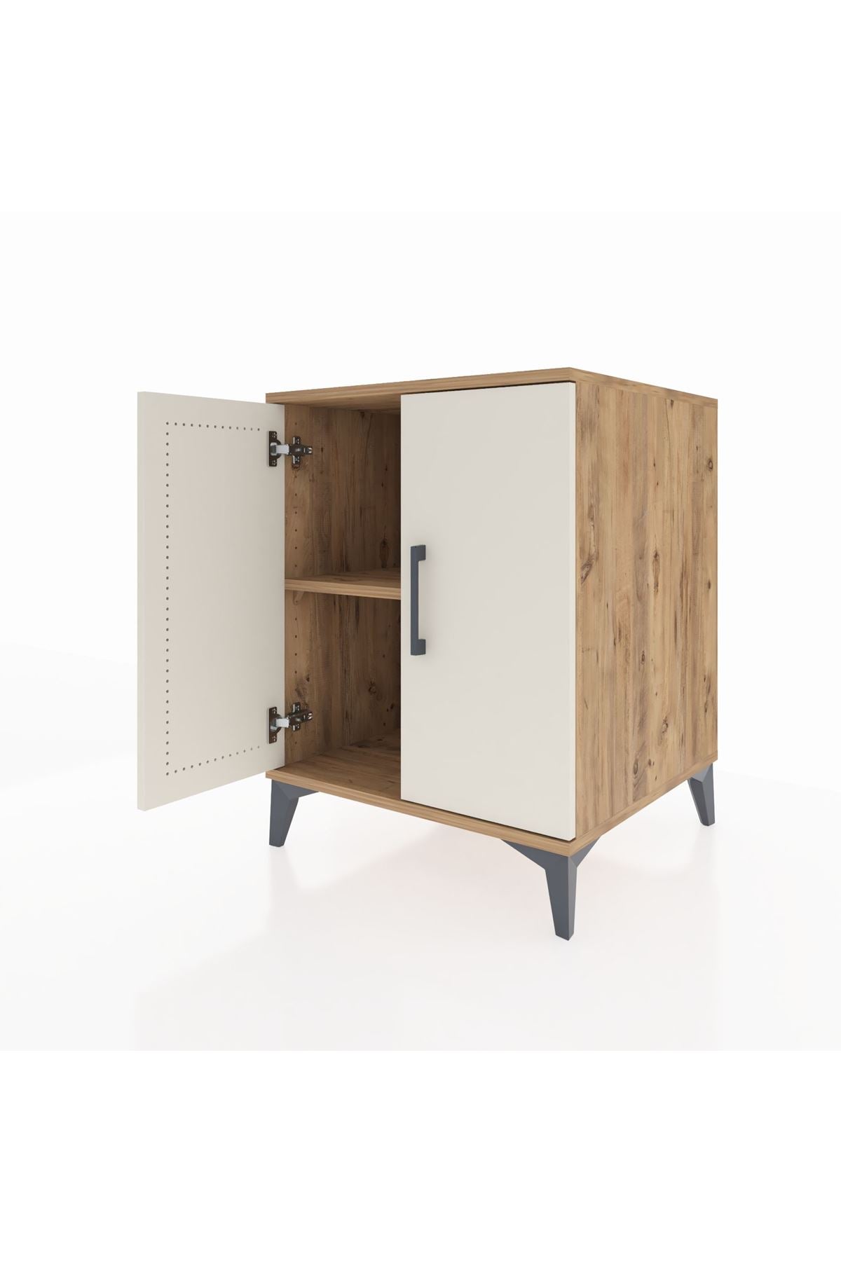 Kronos Komodin Tek Raflı 2 Kapaklı 60x59x80 Çam-Aytaşı