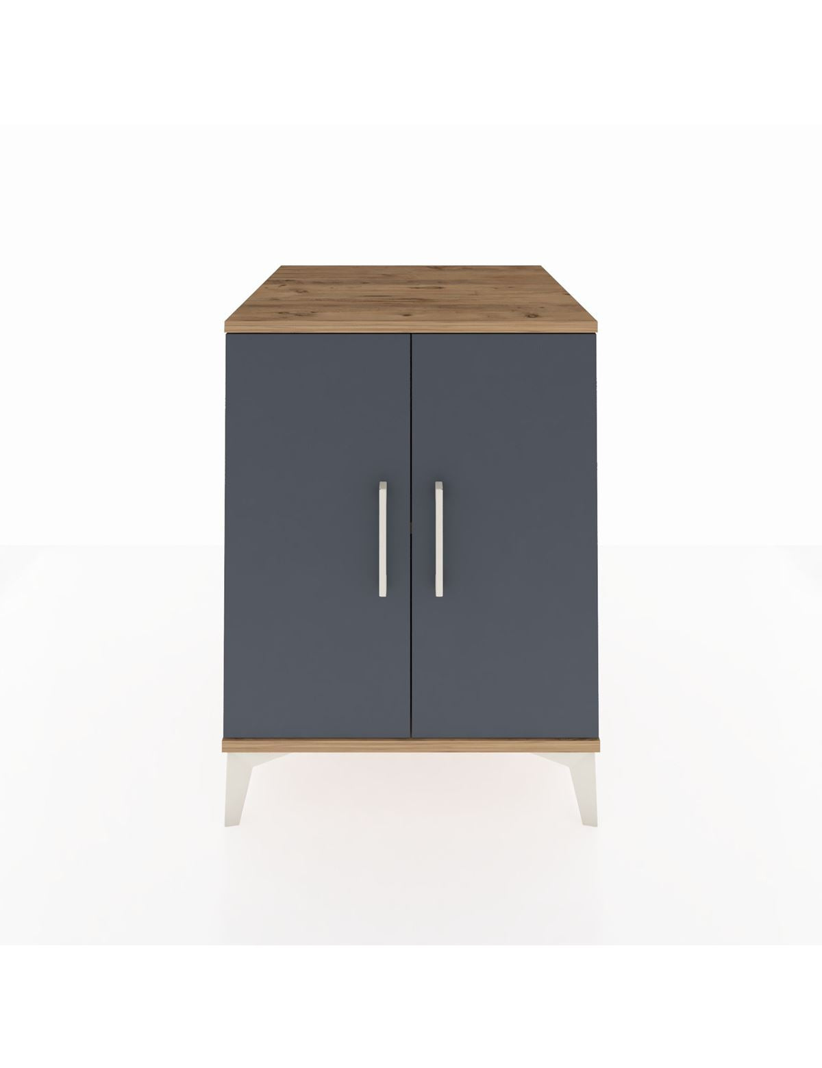 Kronos Komodin Tek Raflı 2 Kapaklı 60x59x80 Çam-Antrasit