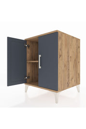 Kronos Komodin Tek Raflı 2 Kapaklı 60x59x80 Çam-Antrasit