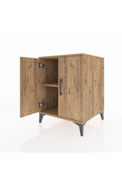 Kronos Komodin Tek Raflı 2 Kapaklı 60x59x80 Çam-Çam