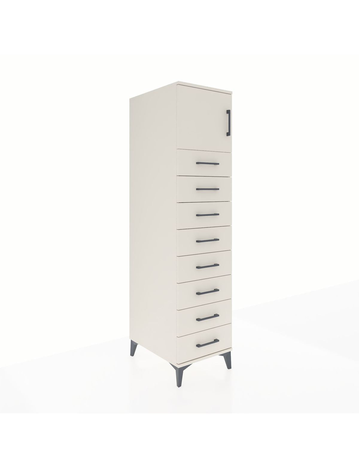 Kronos Dolap Tek Raflı 8 Çekmeceli Tek Kapaklı 44x59x182 - S88M001V1C