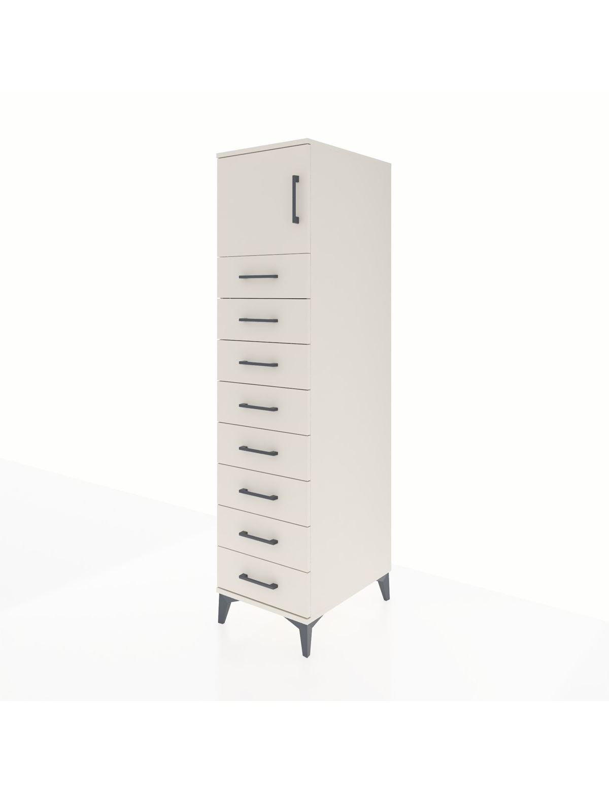 Kronos Dolap Tek Raflı 8 Çekmeceli Tek Kapaklı 44x59x182 - S88M001V1C
