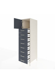 Kronos Dolap Tek Raflı 8 Çekmeceli Tek Kapaklı 44x59x182 Aytaşı-Antrasit