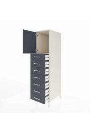 Kronos Dolap Tek Raflı 7 Çekmeceli Tek Kapaklı 44x59x182 Aytaşı-Antrasit