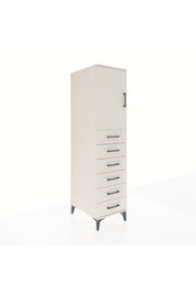 Kronos Dolap Tek Raflı 6 Çekmeceli Tek Kapaklı 44x59x182 - S88M003V1C