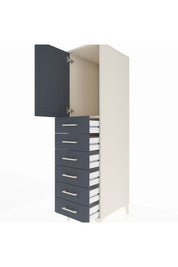 Kronos Dolap Tek Raflı 6 Çekmeceli Tek Kapaklı 44x59x182 Aytaşı-Antrasit