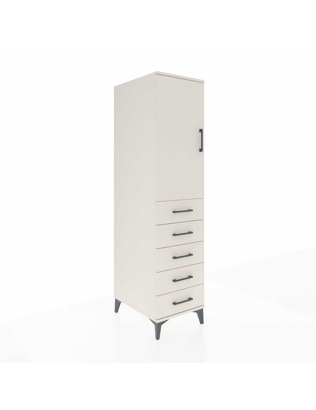 Kronos Dolap 2 Raflı 5 Çekmeceli Tek Kapaklı 44x59x182 Aytaşı-Aytaşı