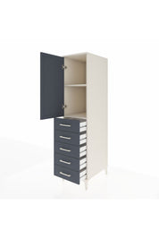 Kronos Dolap 2 Raflı 5 Çekmeceli Tek Kapaklı 44x59x182 Aytaşı-Antrasit