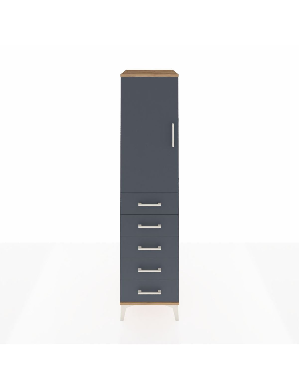 Kronos Dolap 2 Raflı 5 Çekmeceli Tek Kapaklı 44x59x182 - S88M004V8C
