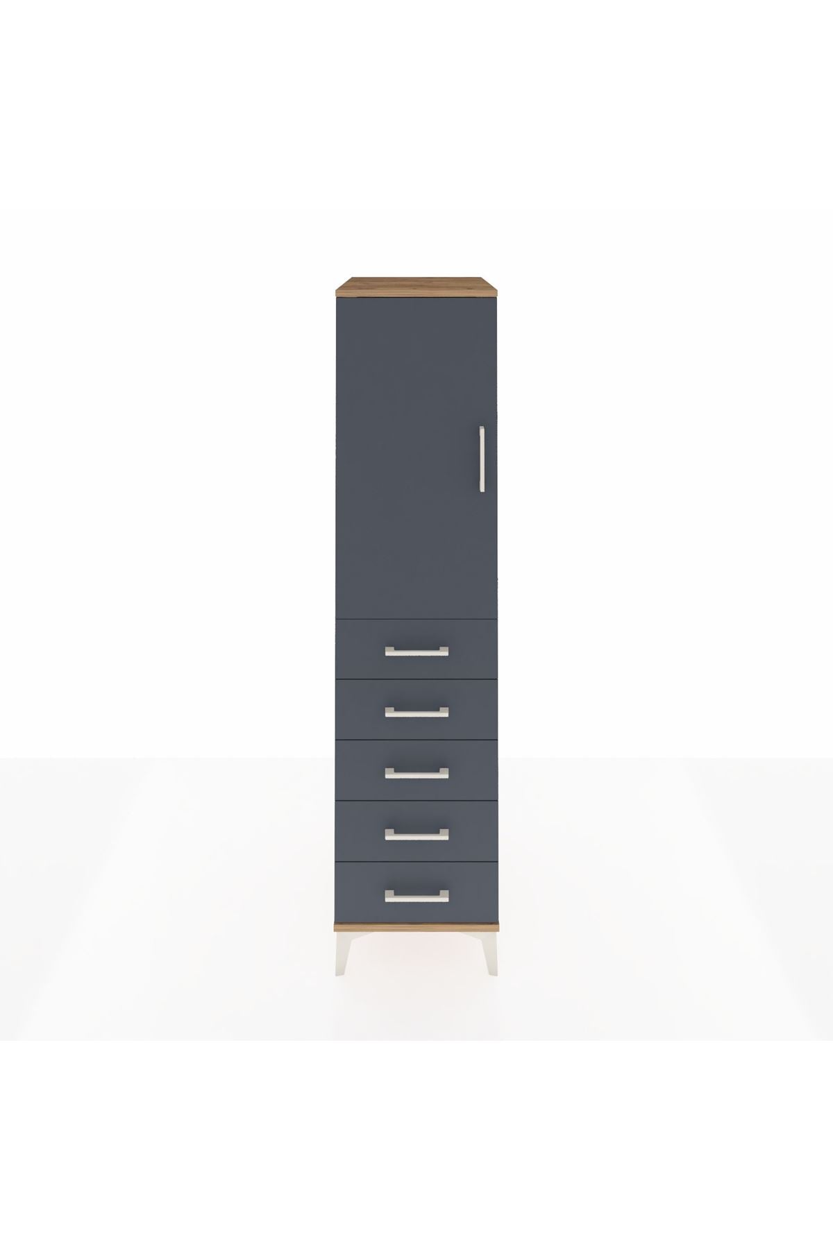 Kronos Dolap 2 Raflı 5 Çekmeceli Tek Kapaklı 44x59x182 - S88M004V8C