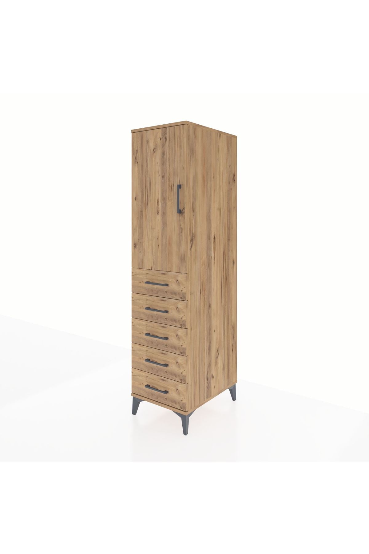 Kronos Dolap 2 Raflı 5 Çekmeceli Tek Kapaklı 44x59x182 - S88M004V9C