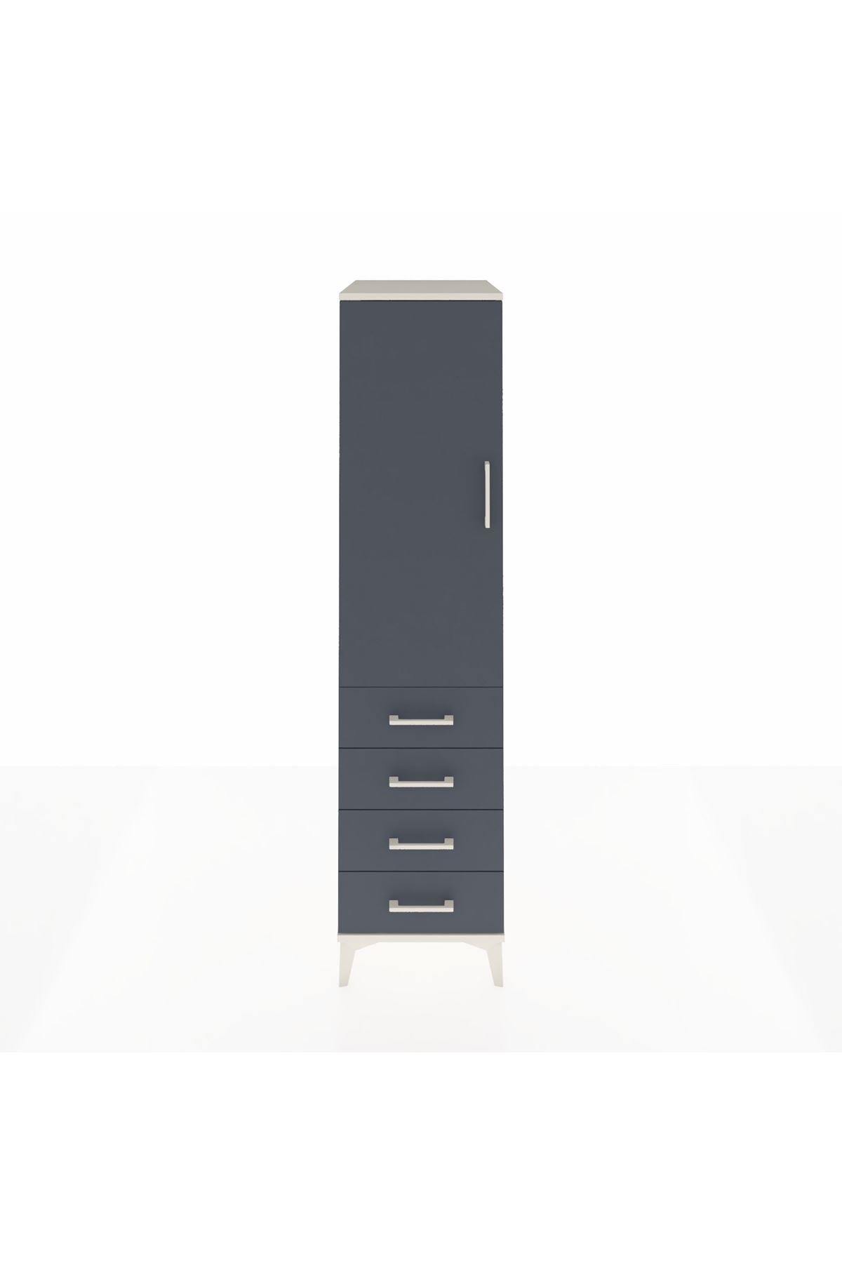 Kronos Dolap 2 Raflı 4 Çekmeceli Tek Kapaklı 44x59x182 - S88M005V2C