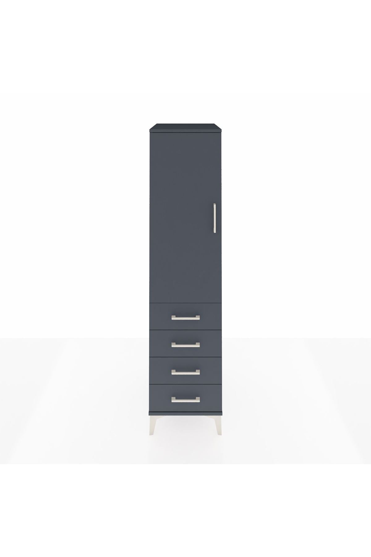 Kronos Dolap 2 Raflı 4 Çekmeceli Tek Kapaklı 44x59x182 - S88M005V5C