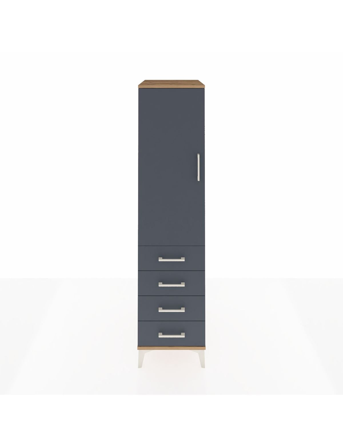 Kronos Dolap 2 Raflı 4 Çekmeceli Tek Kapaklı 44x59x182 - S88M005V8C