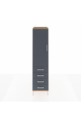 Kronos Dolap 2 Raflı 4 Çekmeceli Tek Kapaklı 44x59x182