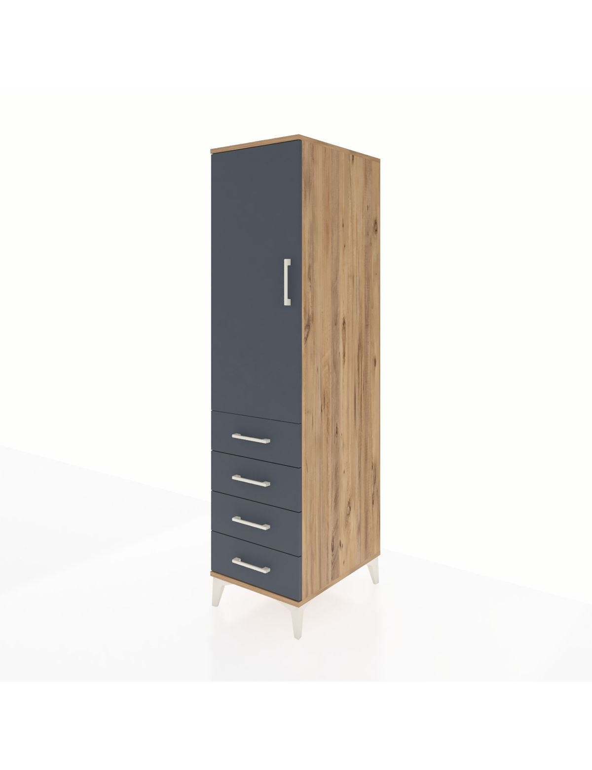 Kronos Dolap 2 Raflı 4 Çekmeceli Tek Kapaklı 44x59x182 - S88M005V8C