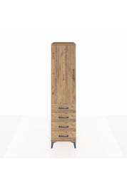 Kronos Dolap 2 Raflı 4 Çekmeceli Tek Kapaklı 44x59x182 Çam-Çam