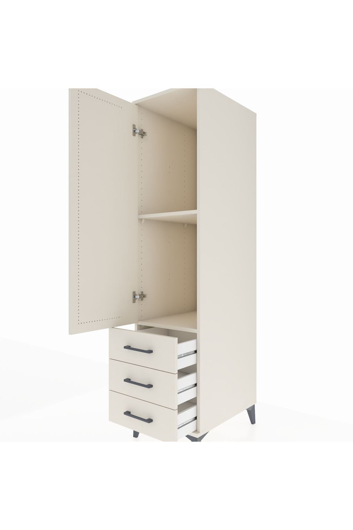 Kronos Dolap 2 Raflı 3 Çekmeceli Tek Kapaklı 44x59x182 Aytaşı-Aytaşı