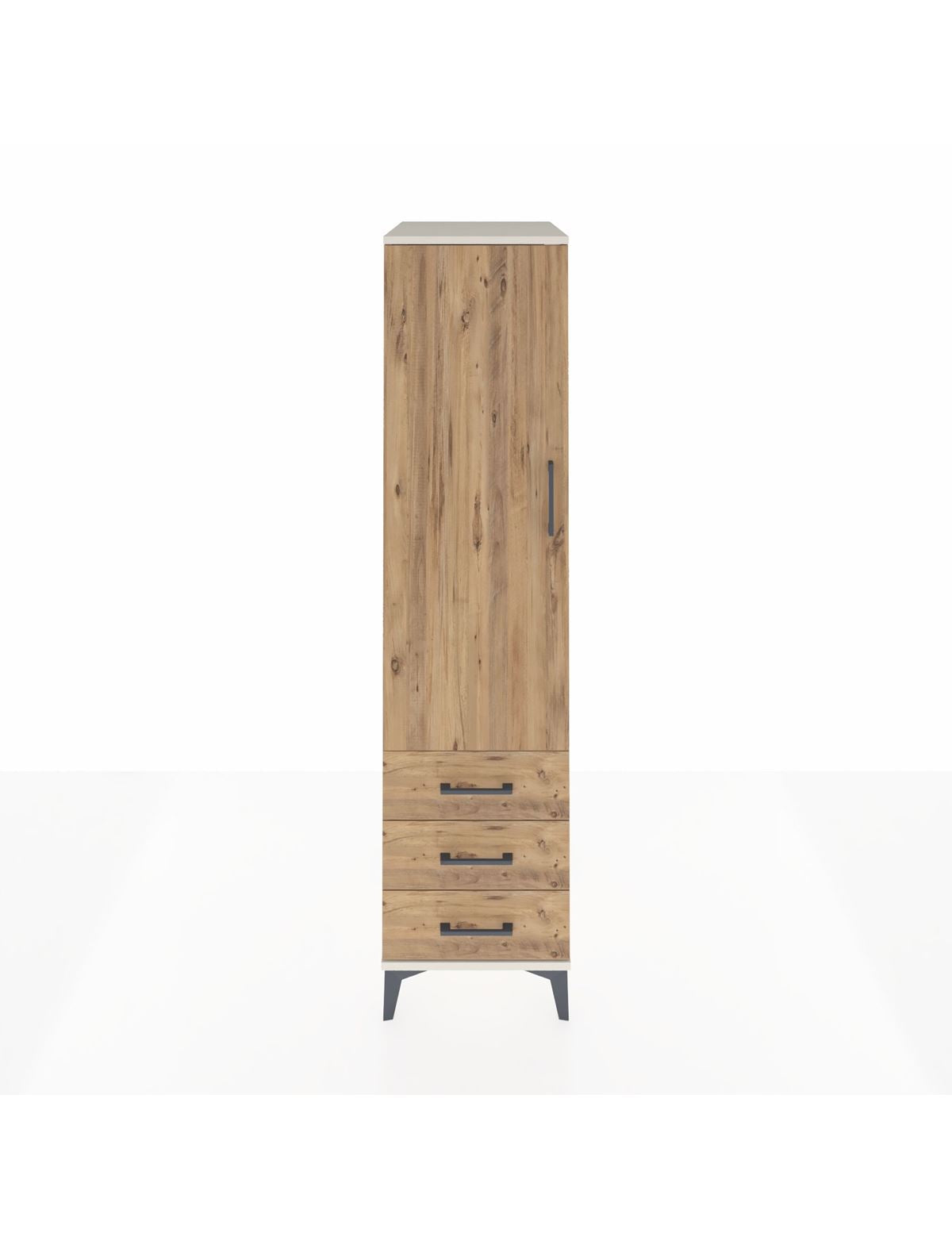 Kronos Dolap 2 Raflı 3 Çekmeceli Tek Kapaklı 44x59x182 Aytaşı-Çam