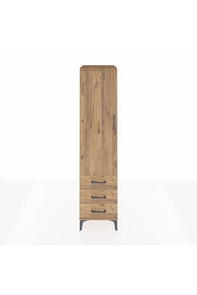 Kronos Dolap 2 Raflı 3 Çekmeceli Tek Kapaklı 44x59x182 Çam-Çam