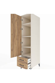 Kronos Dolap 4 Raflı 2 Çekmeceli Tek Kapaklı 44x59x182 Aytaşı-Çam