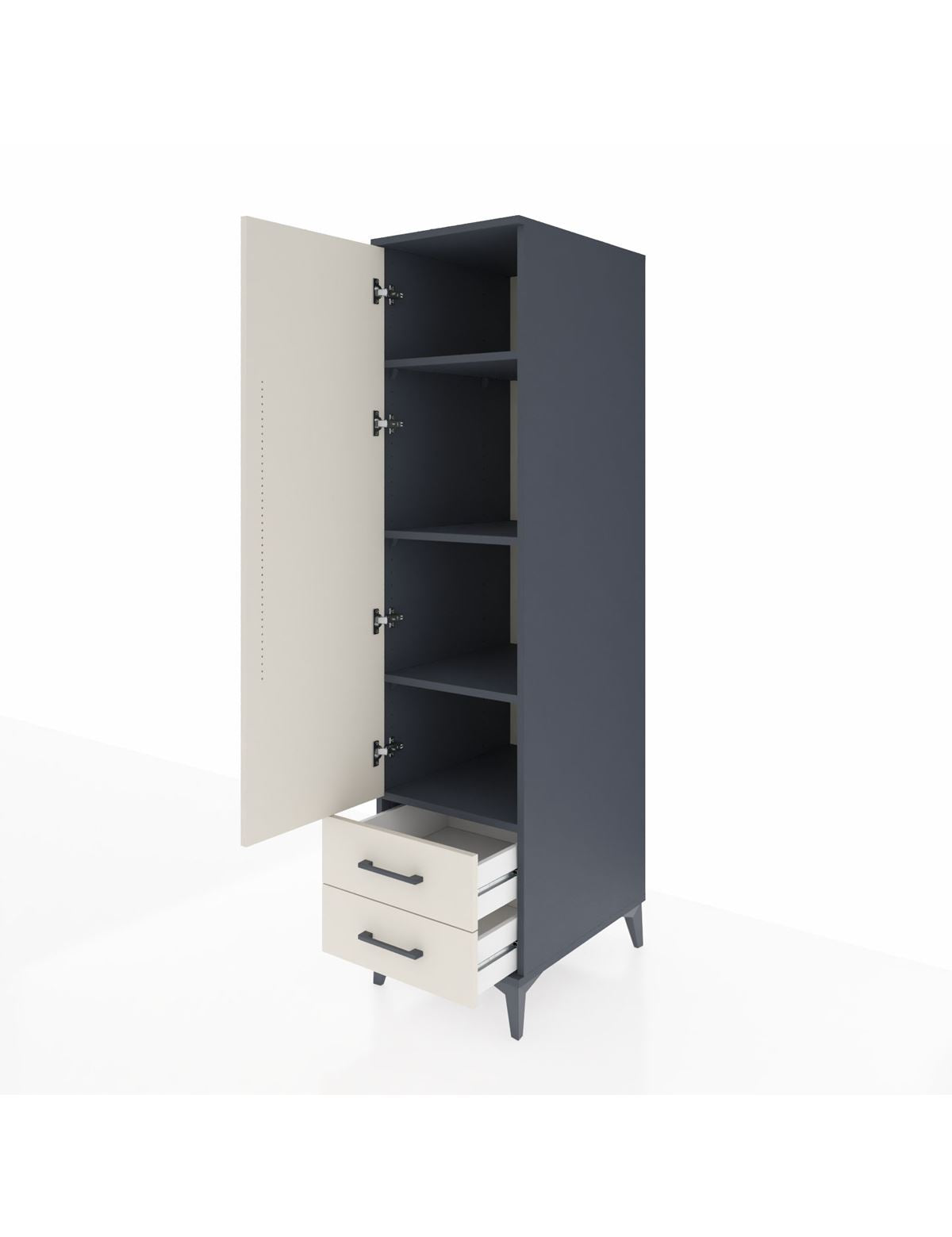 Kronos Dolap 4 Raflı 2 Çekmeceli Tek Kapaklı 44x59x182 - S88M007V4C