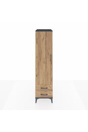 Kronos Dolap 4 Raflı 2 Çekmeceli Tek Kapaklı 44x59x182 Antrasit-Çam