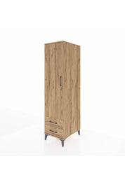 Kronos Dolap 4 Raflı 2 Çekmeceli Tek Kapaklı 44x59x182 Çam-Çam