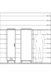 Kronos Dolap 4 Raflı Tek Çekmeceli Tek Kapaklı 44x59x182 Aytaşı-Antrasit