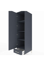 Kronos Dolap 4 Raflı Tek Çekmeceli Tek Kapaklı 44x59x182 Antrasit-Antrasit