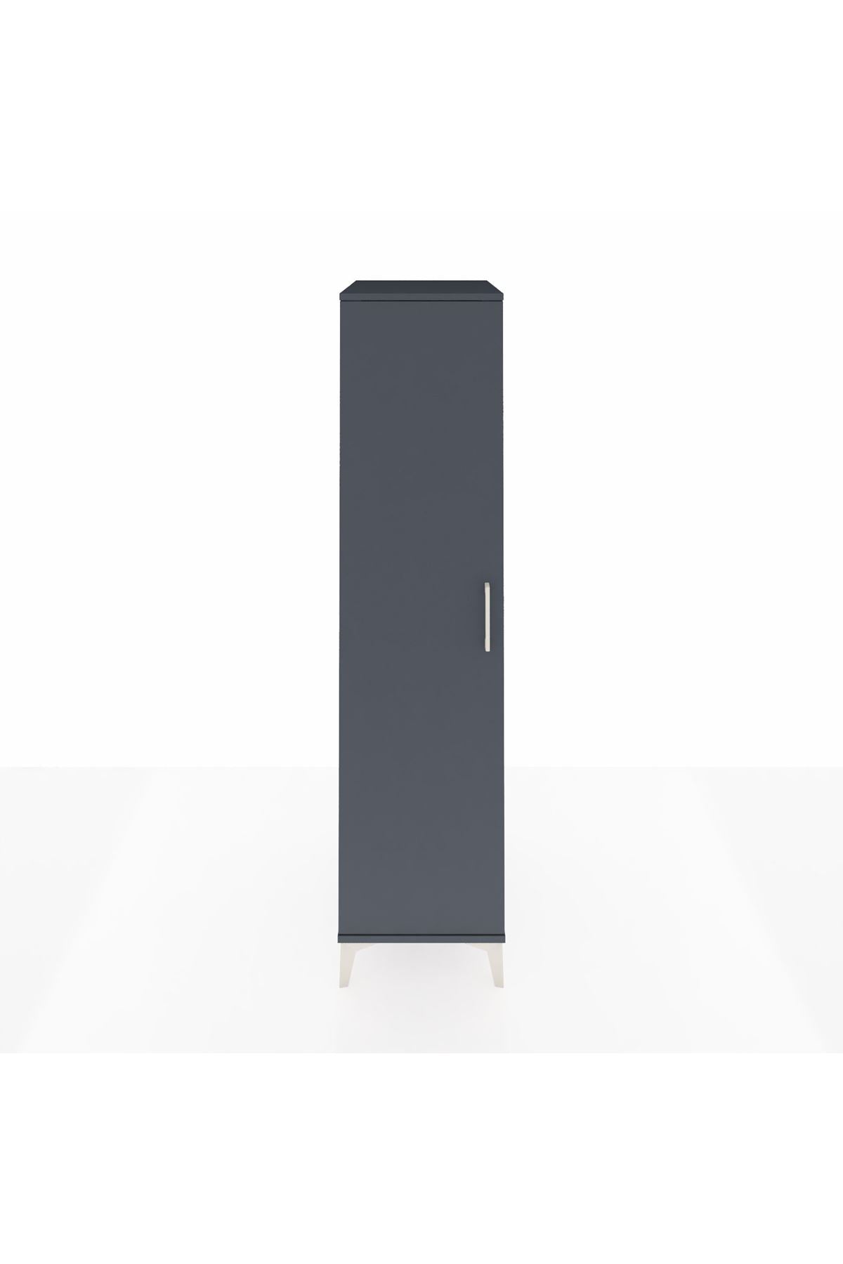 Kronos Dolap 4 Raflı Tek Kapaklı 44x59x182 Antrasit-Antrasit