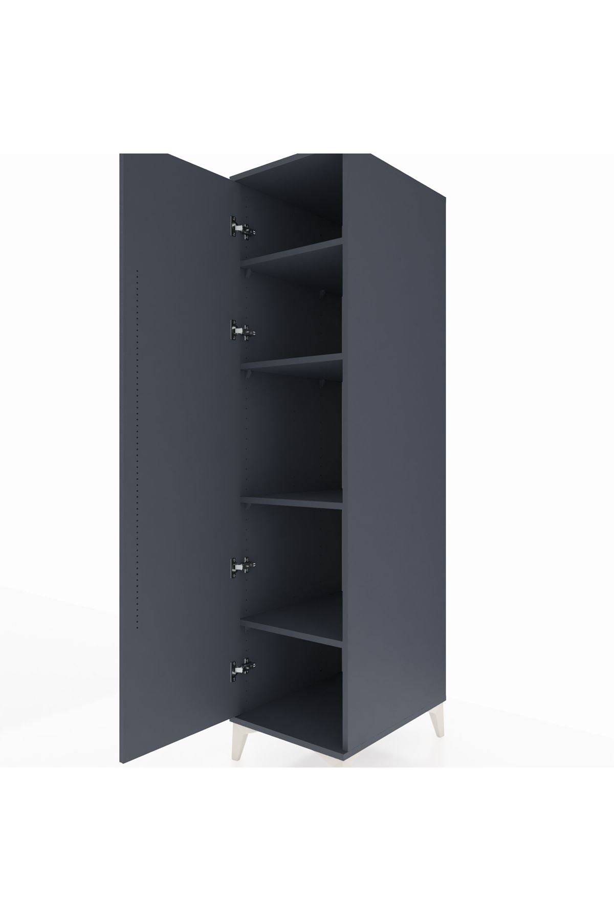 Kronos Dolap 4 Raflı Tek Kapaklı 44x59x182 Antrasit-Antrasit