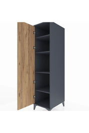 Kronos Dolap 4 Raflı Tek Kapaklı 44x59x182 Antrasit-Çam