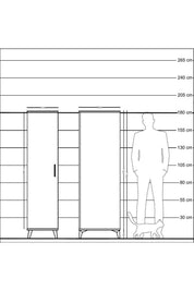 Kronos Dolap 4 Raflı Tek Kapaklı 44x59x182 Antrasit-Çam