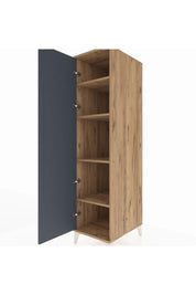 Kronos Dolap 4 Raflı Tek Kapaklı 44x59x182 Çam-Antrasit