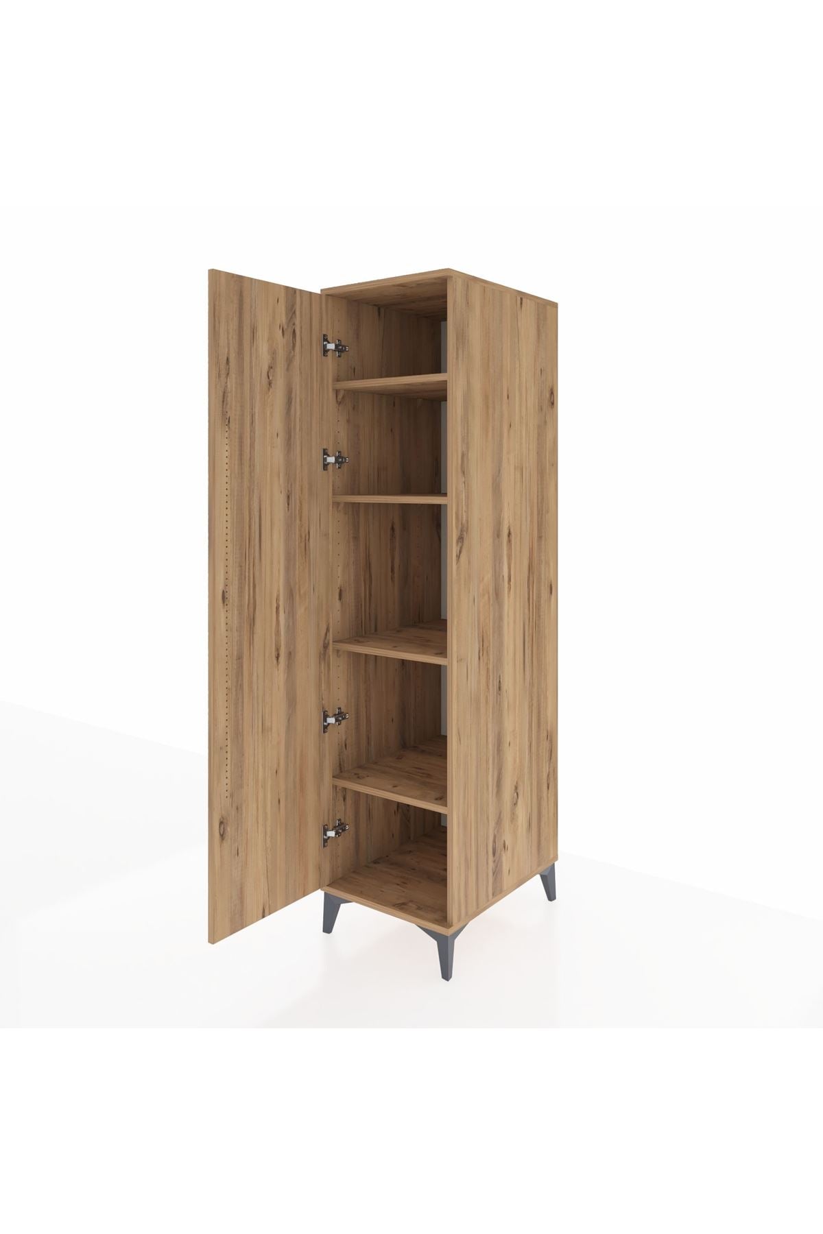 Kronos Dolap 4 Raflı Tek Kapaklı 44x59x182 Çam-Çam