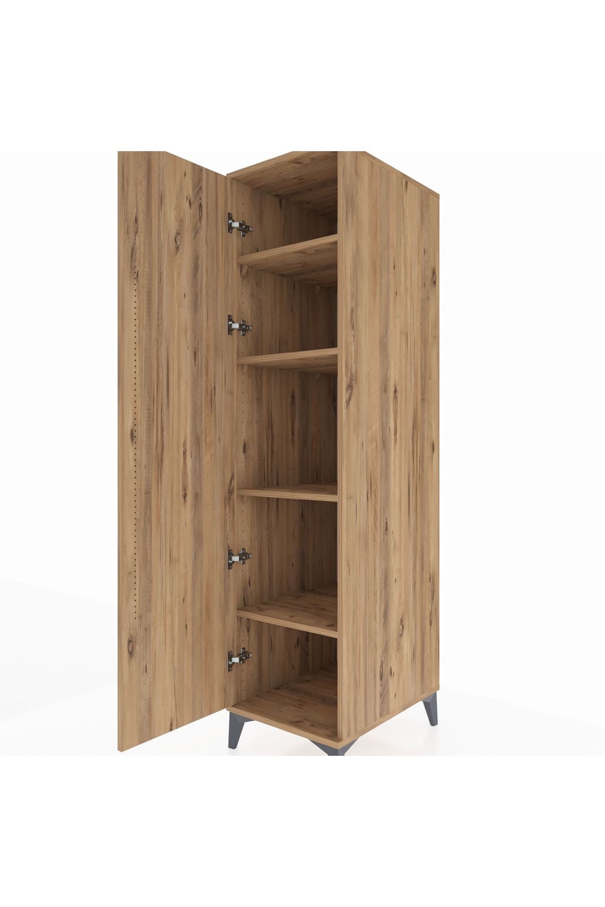 Kronos Dolap 4 Raflı Tek Kapaklı 44x59x182 Çam-Çam