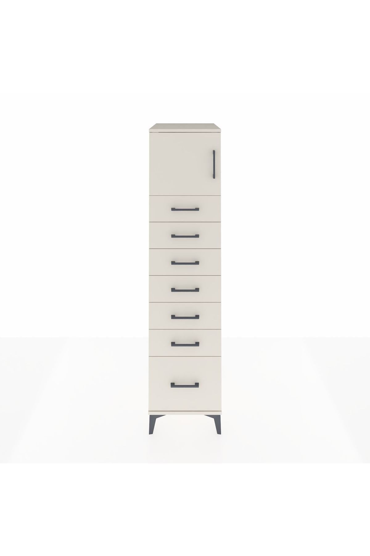 Kronos Dolap Tek Raflı 7 Çekmeceli Tek Kapaklı 44x59x182 Aytaşı-Aytaşı