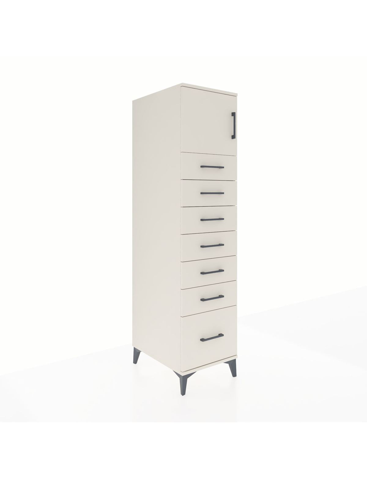 Kronos Dolap Tek Raflı 7 Çekmeceli Tek Kapaklı 44x59x182 Aytaşı-Aytaşı