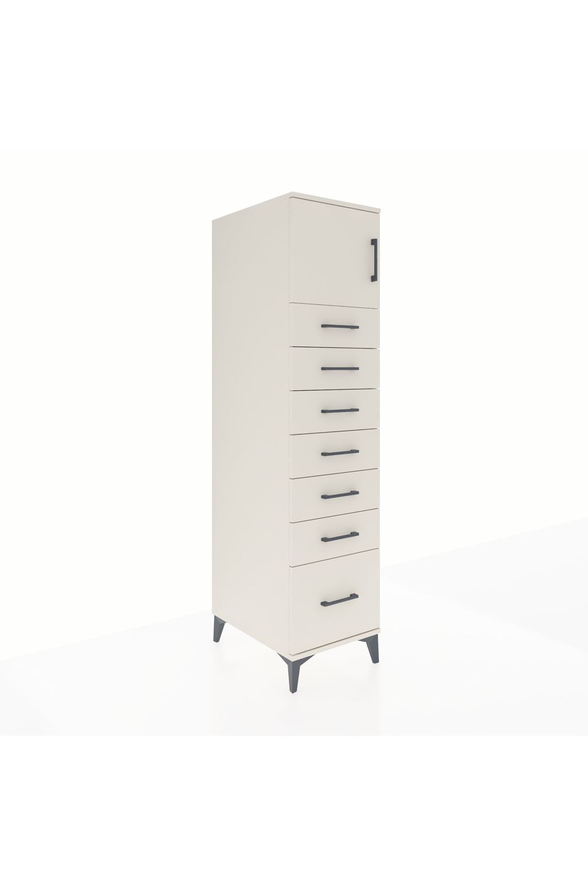 Kronos Dolap Tek Raflı 7 Çekmeceli Tek Kapaklı 44x59x182 Aytaşı-Aytaşı