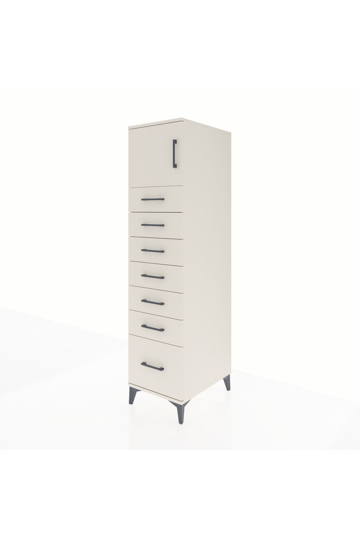 Kronos Dolap Tek Raflı 7 Çekmeceli Tek Kapaklı 44x59x182 Aytaşı-Aytaşı