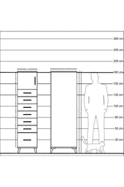 Kronos Dolap Tek Raflı 7 Çekmeceli Tek Kapaklı 44x59x182 Aytaşı-Aytaşı