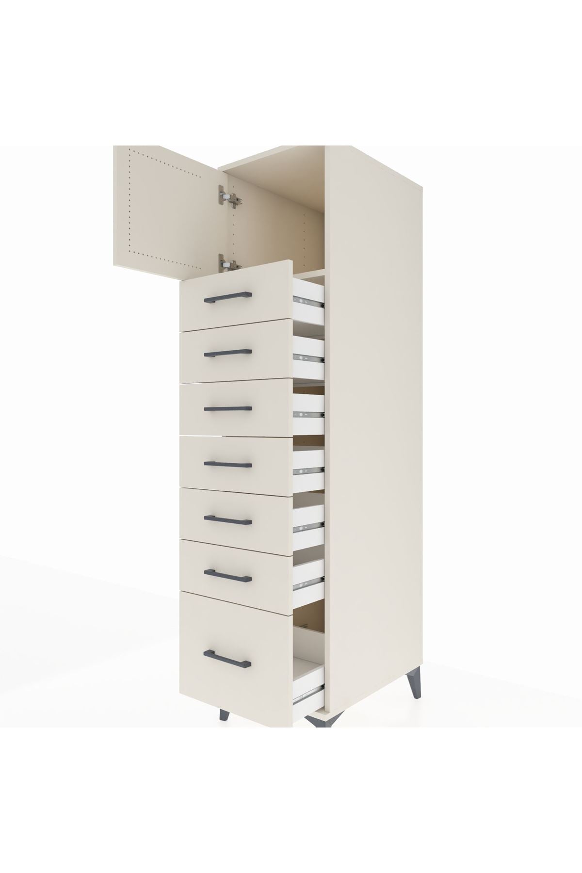 Kronos Dolap Tek Raflı 7 Çekmeceli Tek Kapaklı 44x59x182 Aytaşı-Aytaşı