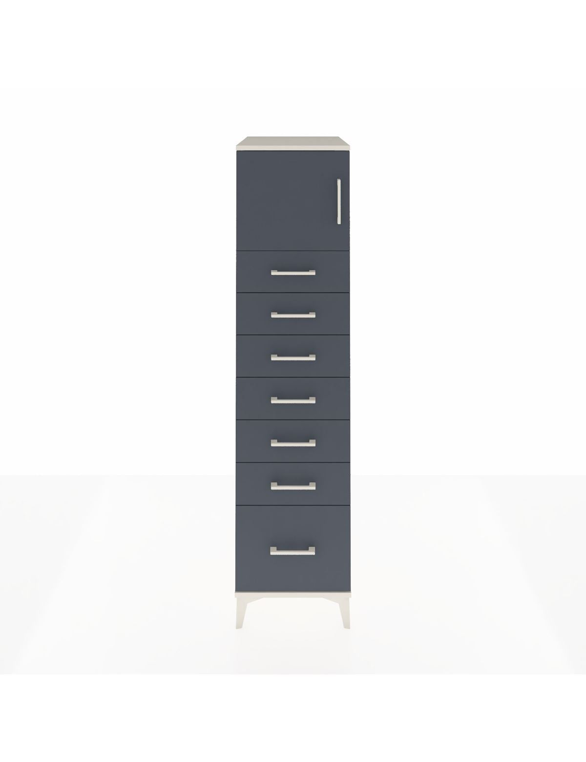 Kronos Dolap Tek Raflı 7 Çekmeceli Tek Kapaklı 44x59x182 Aytaşı-Antrasit