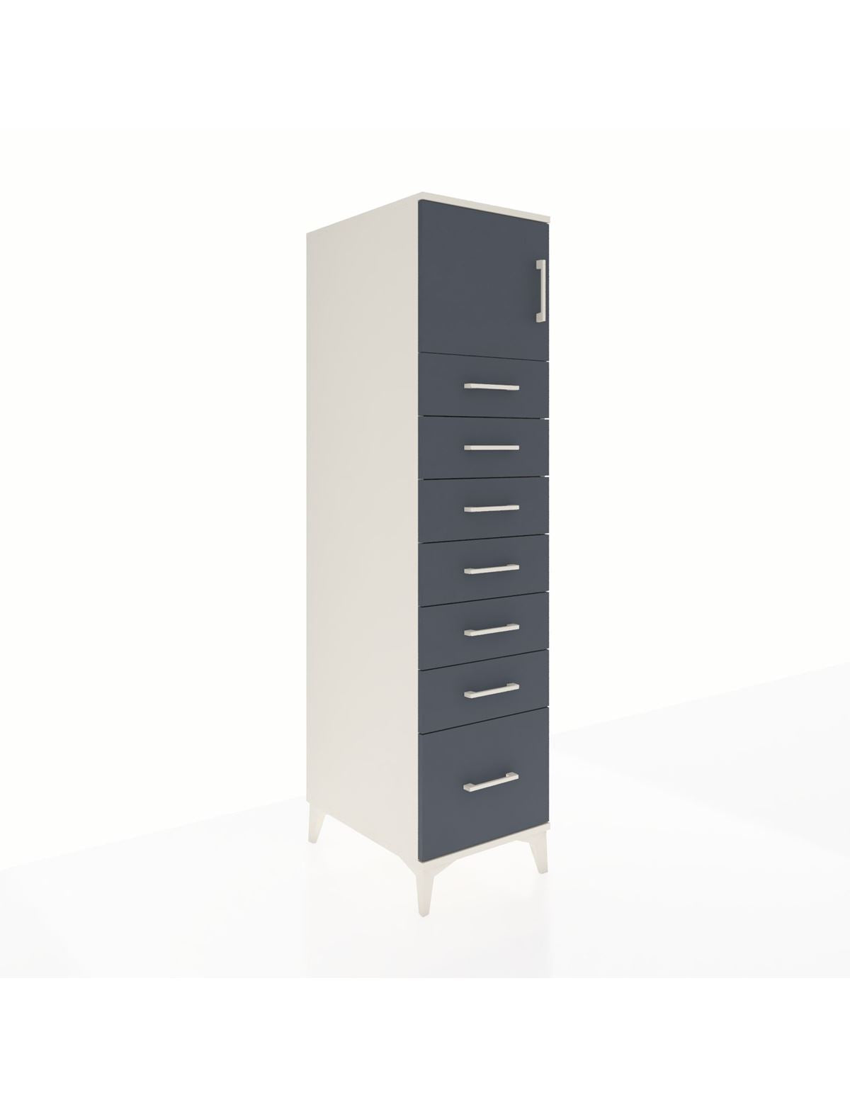 Kronos Dolap Tek Raflı 7 Çekmeceli Tek Kapaklı 44x59x182 Aytaşı-Antrasit