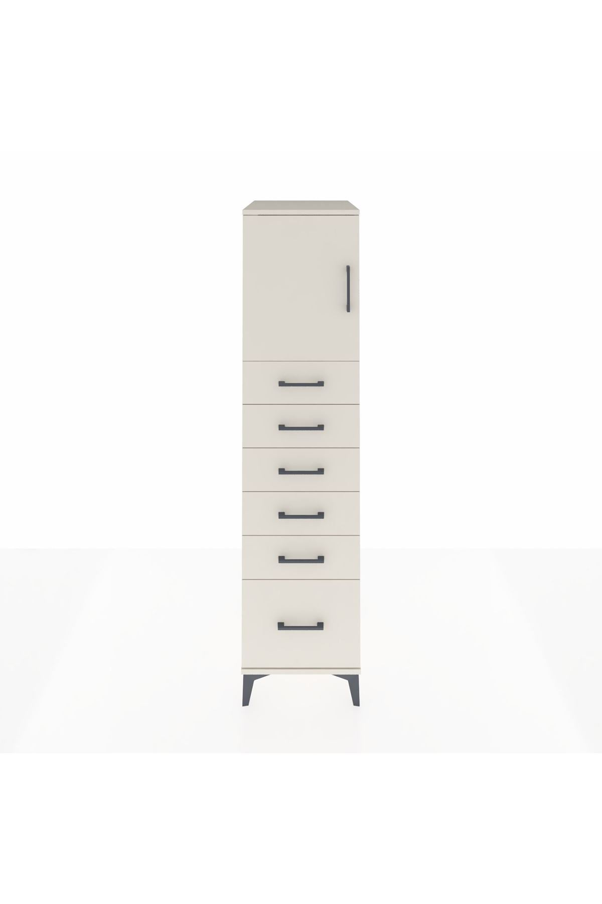 Kronos Dolap Tek Raflı 6 Çekmeceli Tek Kapaklı 44x59x182 Aytaşı-Aytaşı